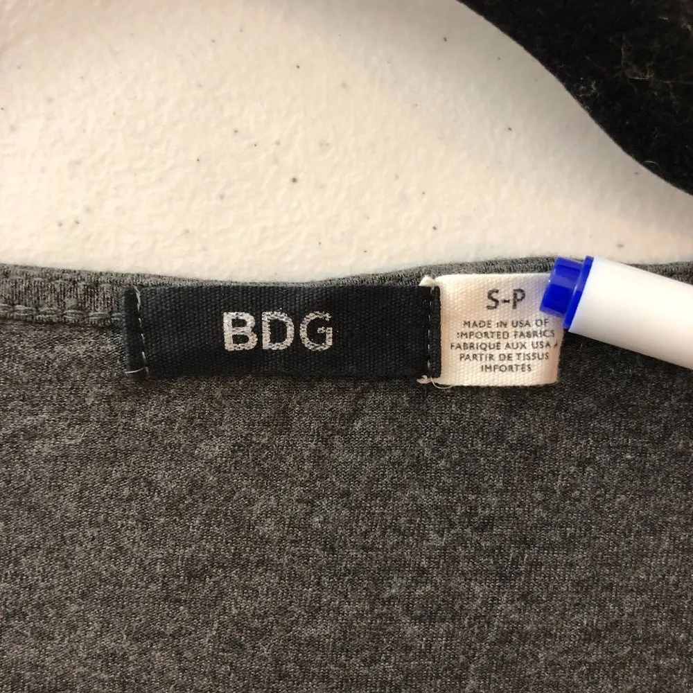 BDG Urban Outfitters Mini Dress Pockets Scoop Neck Knit Stretch Gray S - Image 3