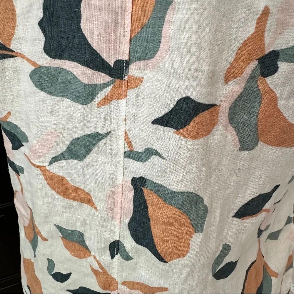 Rachel Zoe 100% Linen Shirt Dress – Abstract Floral XS - Image 11