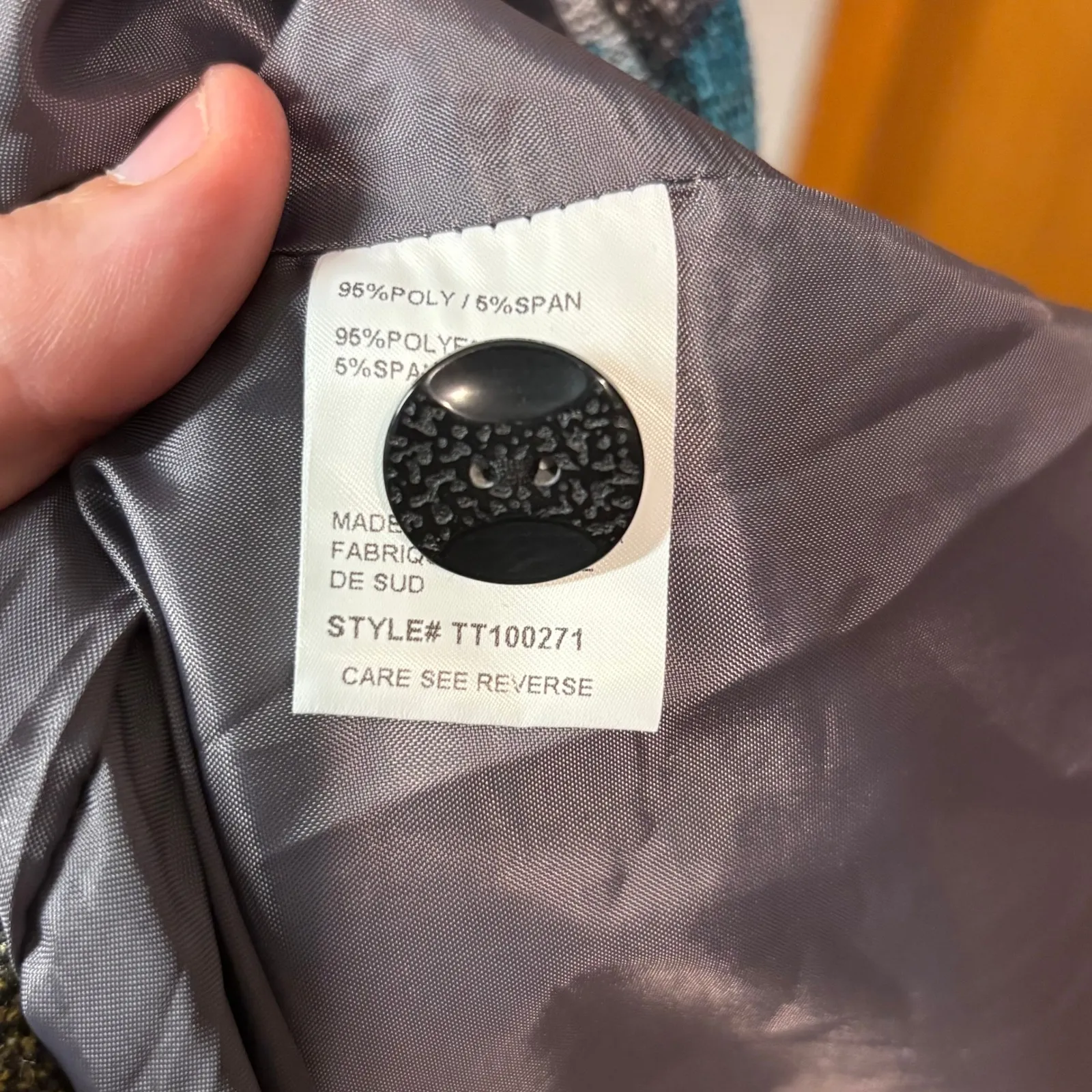 Trisha Tyler Knit Jacket Blue Orange Multi Striped Button Front‎ blazer Funky Size L - Image 7