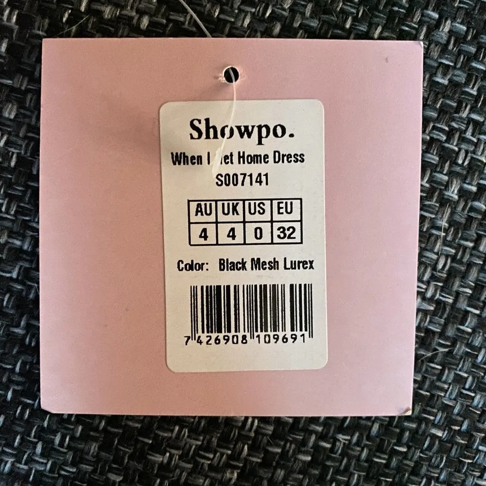 SHOWPO When I Get Home cocktail party dress, mesh lurex - size 0 - Image 9