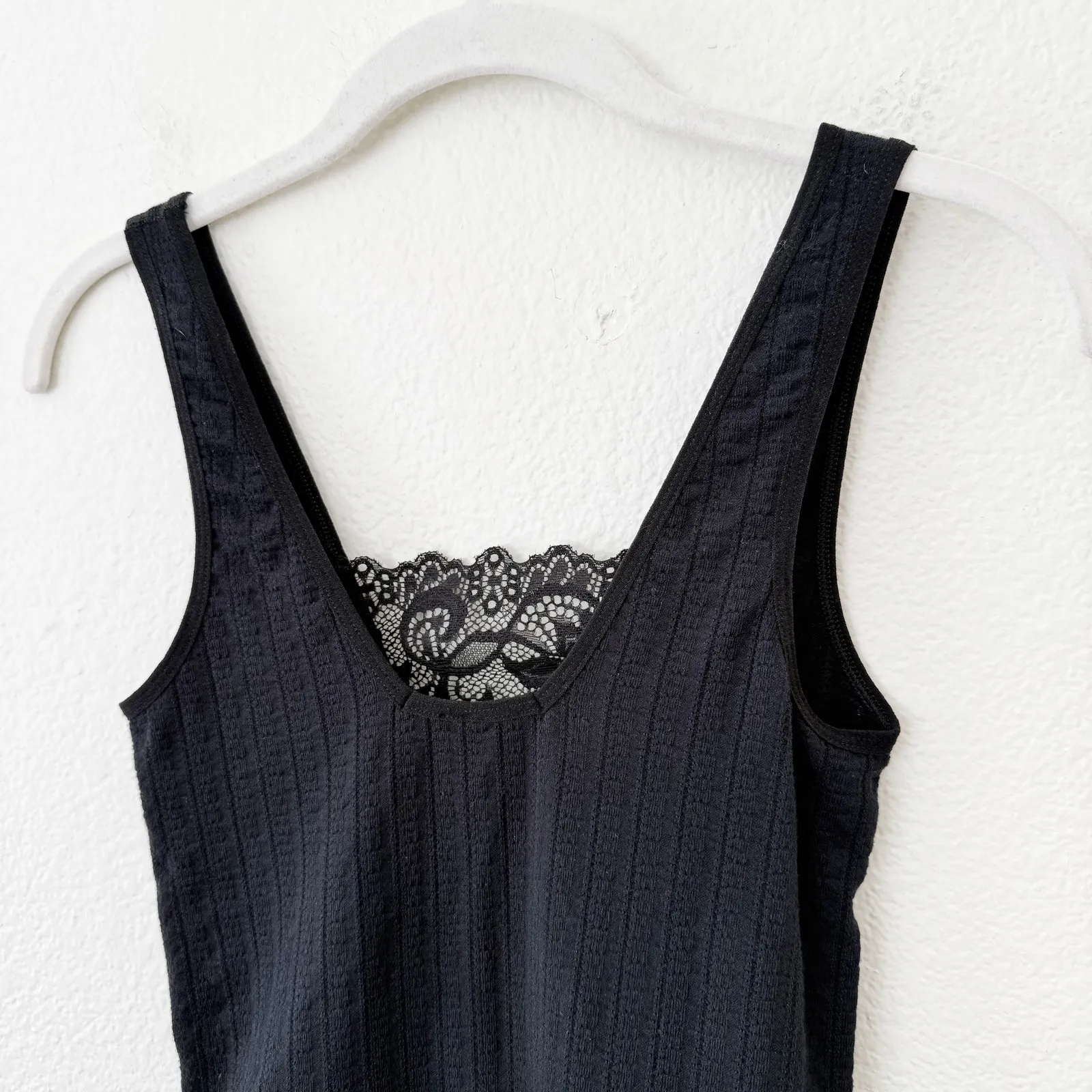 [Anthropologie] Addie Lace Trim Pointelle V-Neck Bodysuit Size S/M Small Medium - Image 5