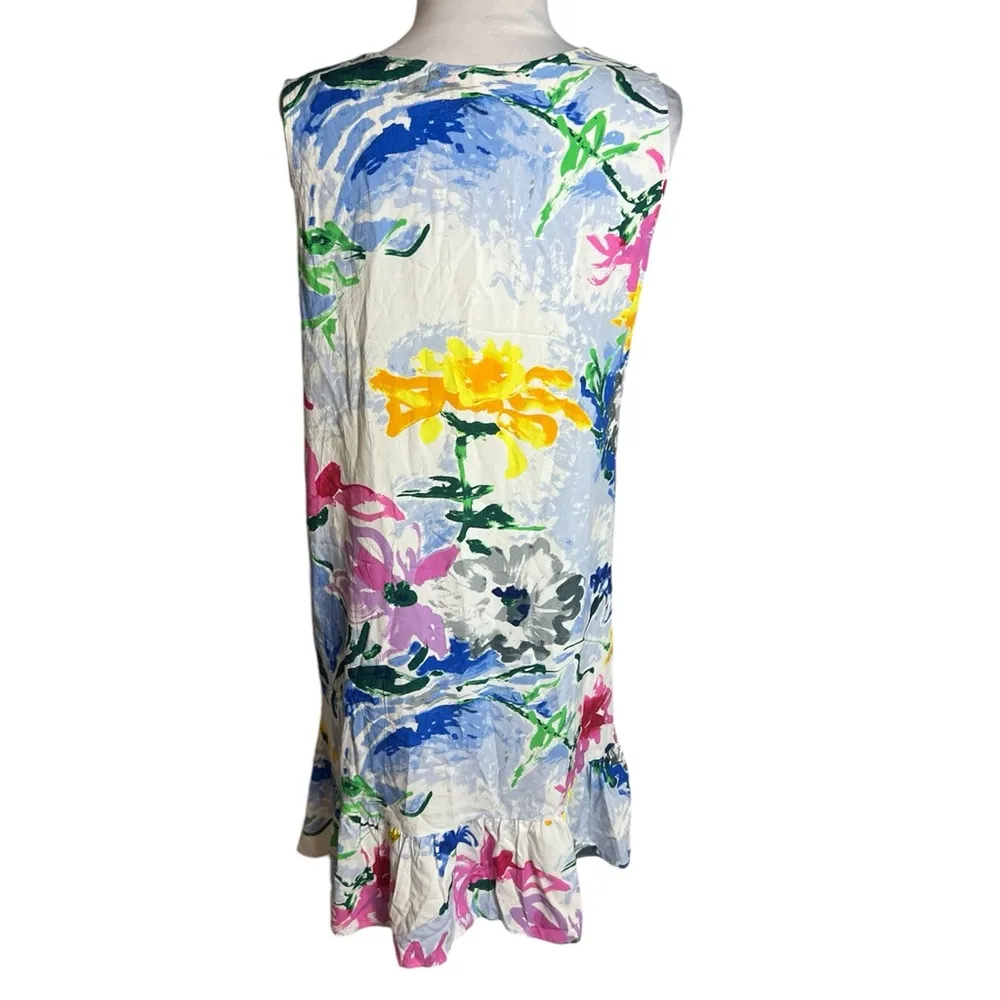 Jams world marina floral print mini dress ruffle hem Sz M - Image 2