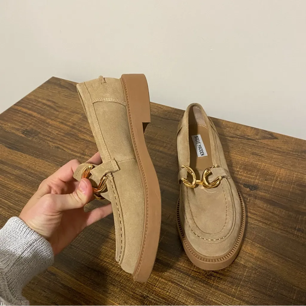 Steve Madden Kalon Tan Suede Loafer size 7 - Image 3