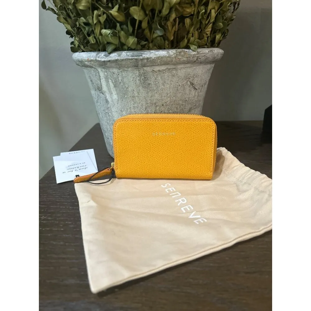 Senreve Card Wallet Pebbled/Turmeric/Gold Womens Size OS Yellow - Image 4