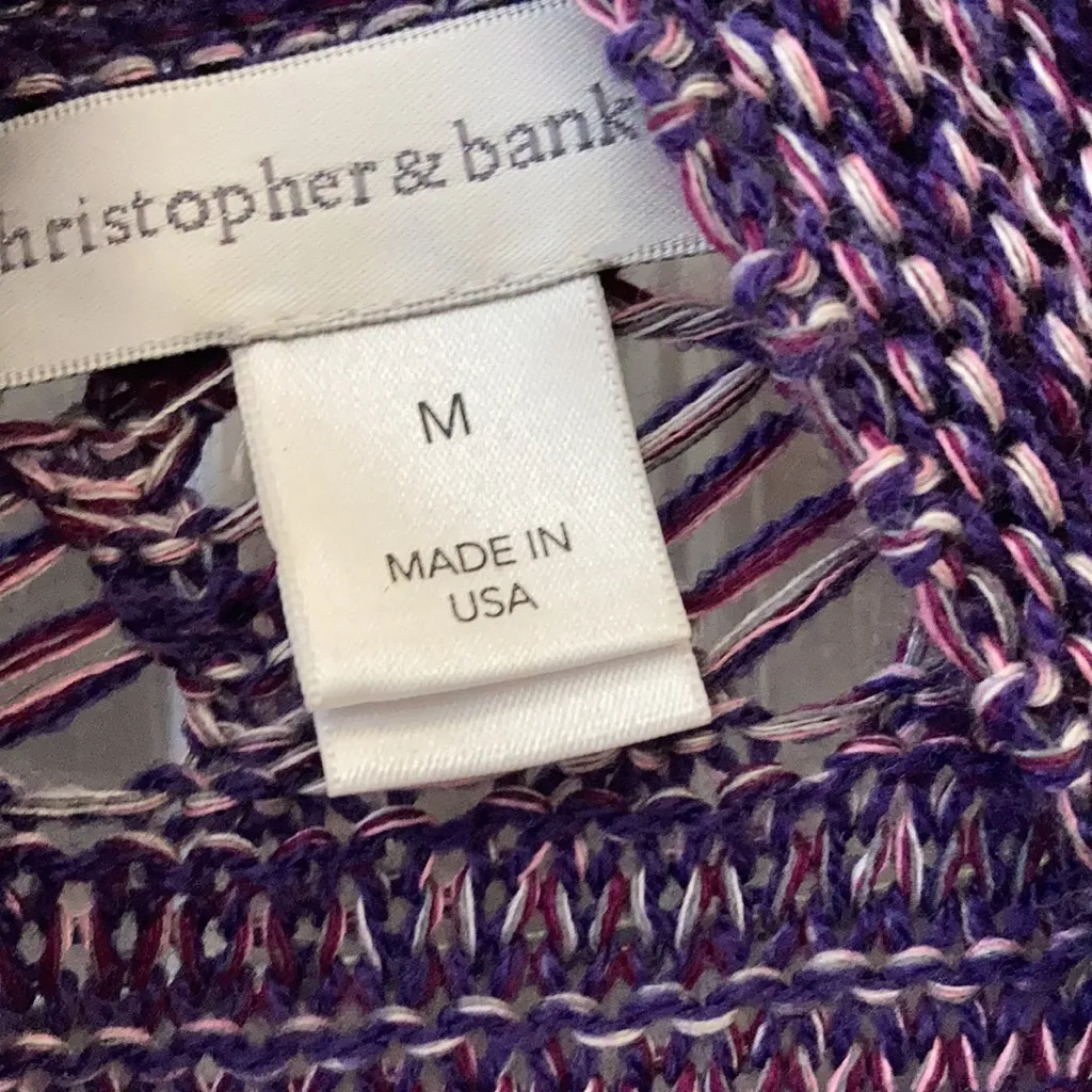 FINAL MARKDOWN Christopher and banks open knit vest medium - Image 4