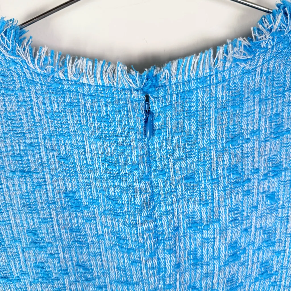 STAUD Blue Tweed Sleeveless Mini Dress - Image 6