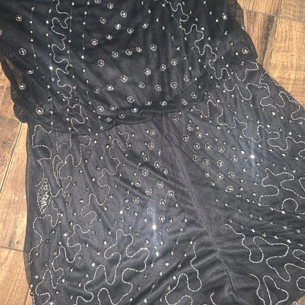 Nwt DEX beaded sheer black formal party romper spring evening boho $98 - Image 4