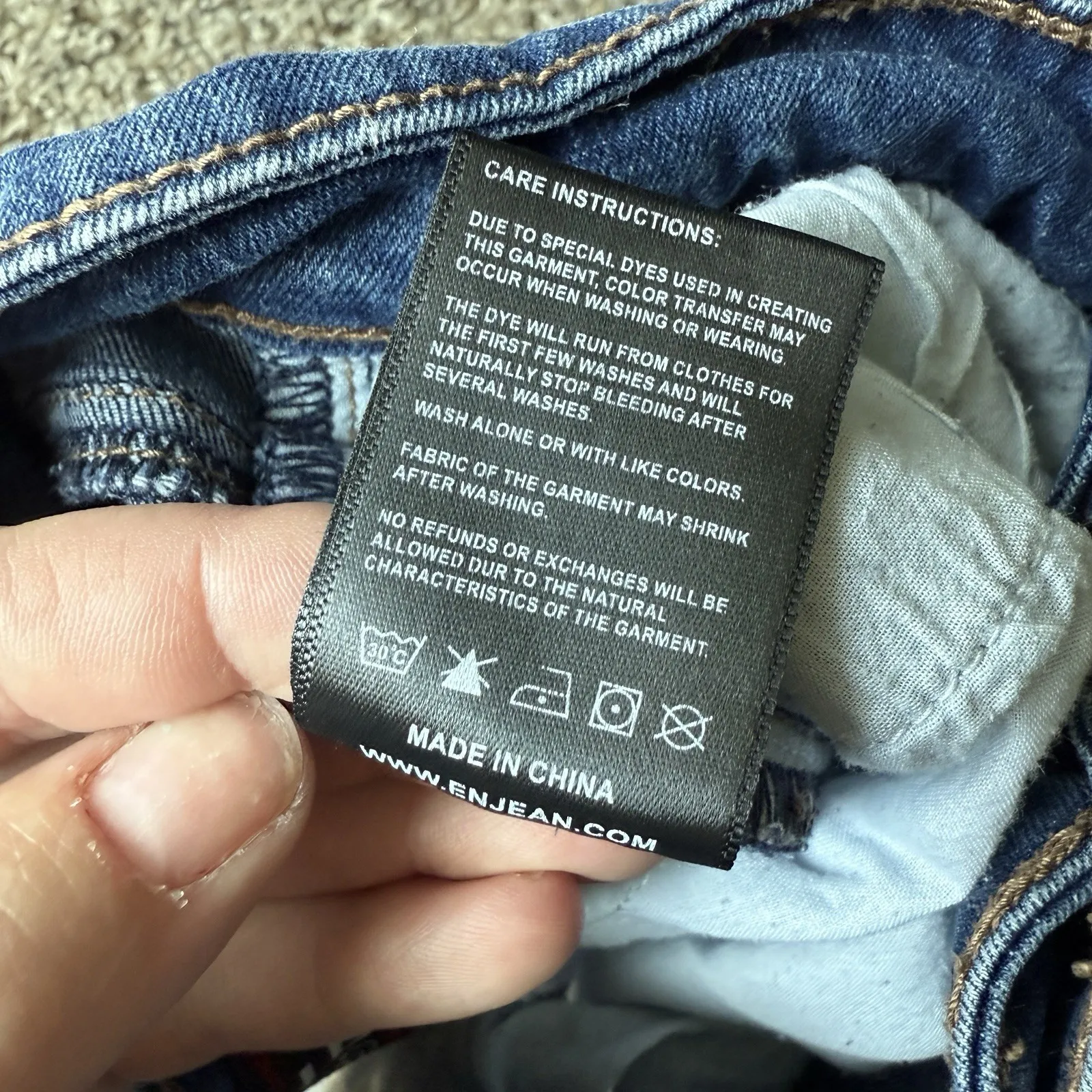 Enjean Denim Shorts Women Large Distressed High Waisted Summer Rolled Hem Grunge Blue - Image 7