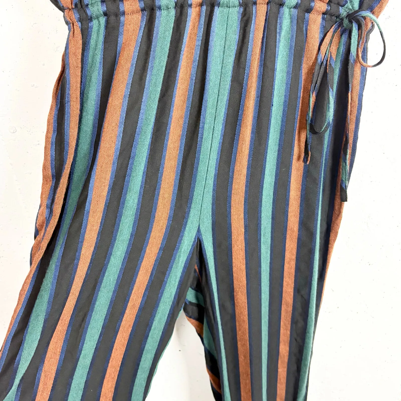 Madewell Women Kent Stripe Short Sleeve Jumpsuit Faux Wrap Elastic Waist Size 0 - Image 15