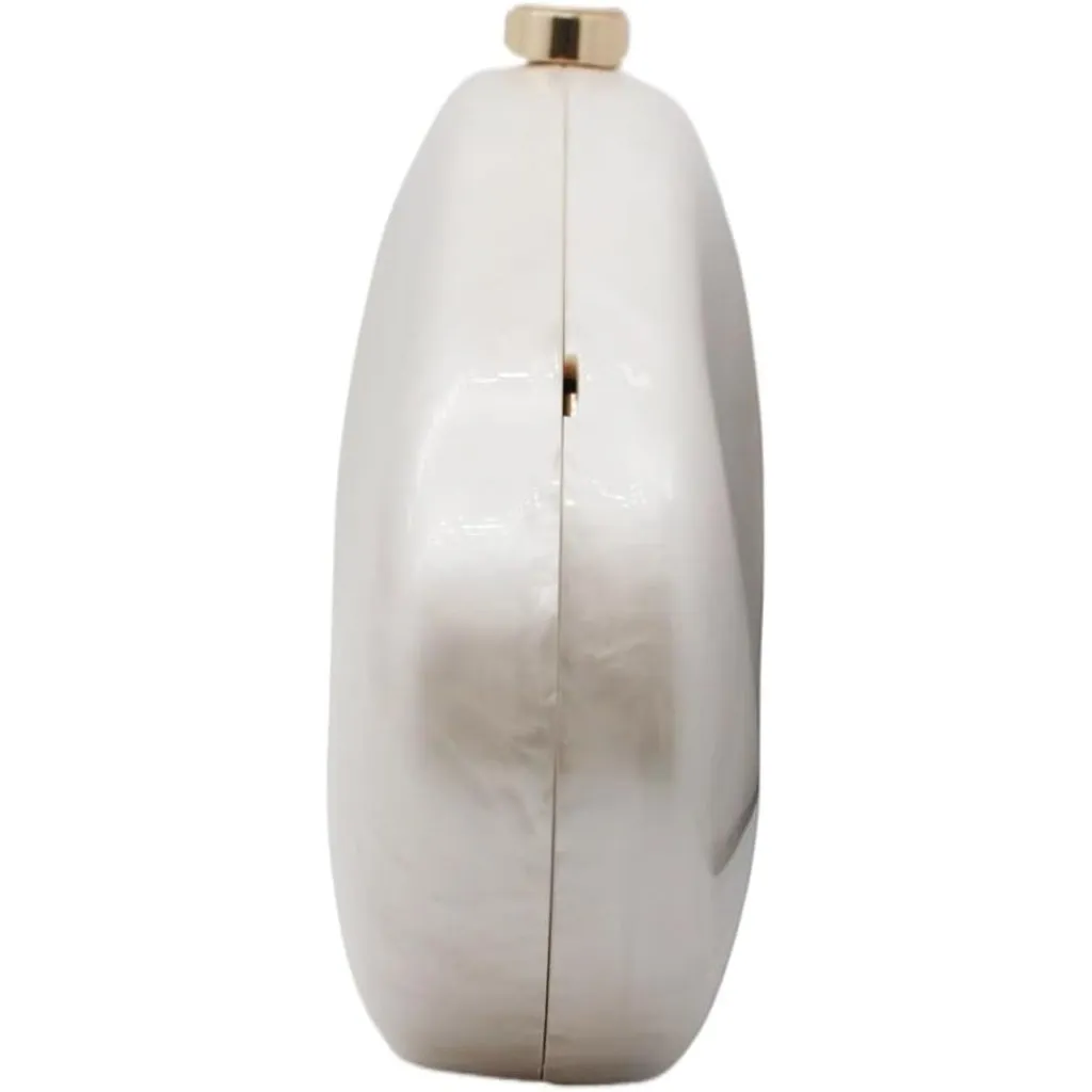 ⚡ Women's Trendy Shiny Shell Shape Lightweight White Evening Cute Clutch Bag - Image 4