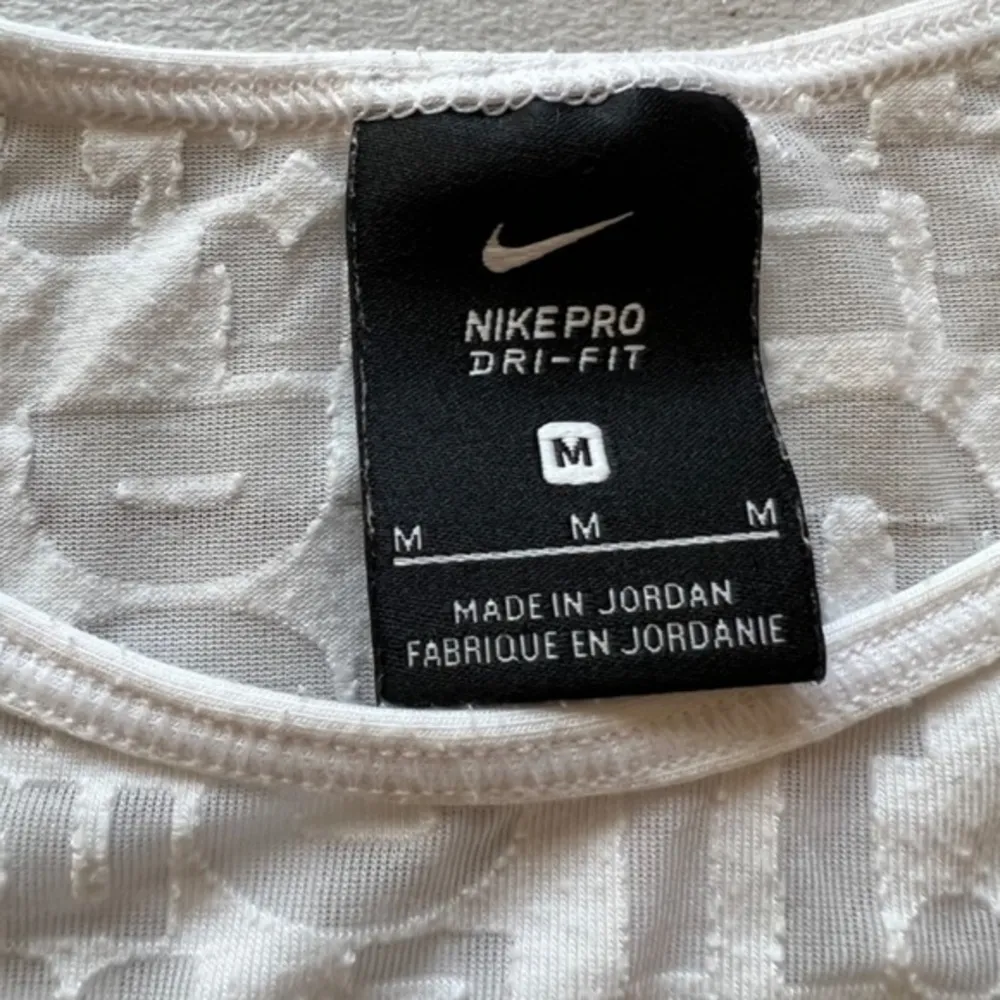 Nike Pro Dri Fit Just Do It Burnout Tank White Muscle Tee Semi Sheer - Image 2