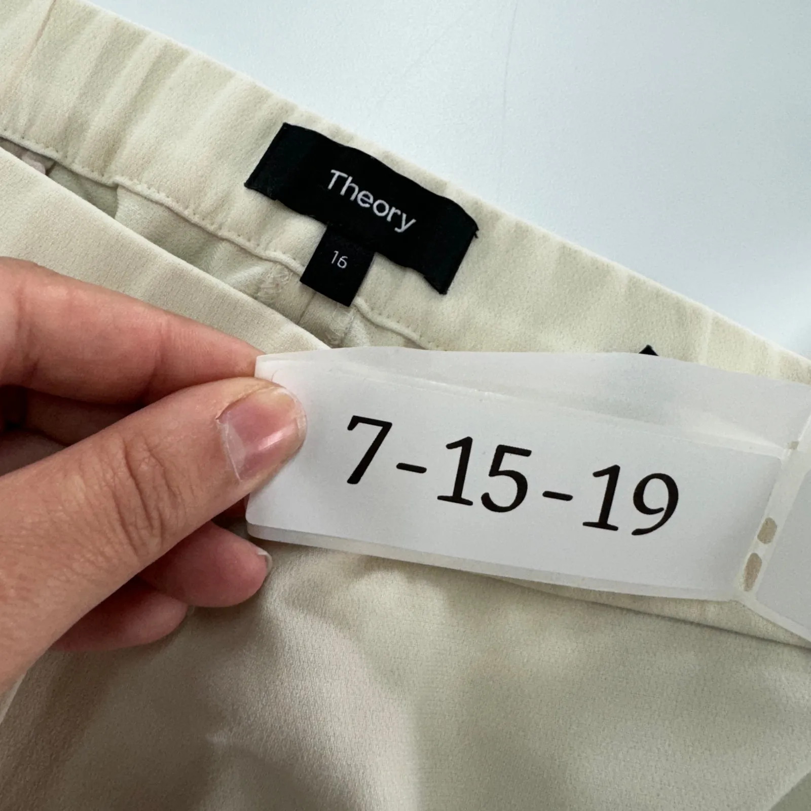 Theory Pants Womens 16 White Crepe Treeca Admiral Pull On Stretch‎ - Image 6