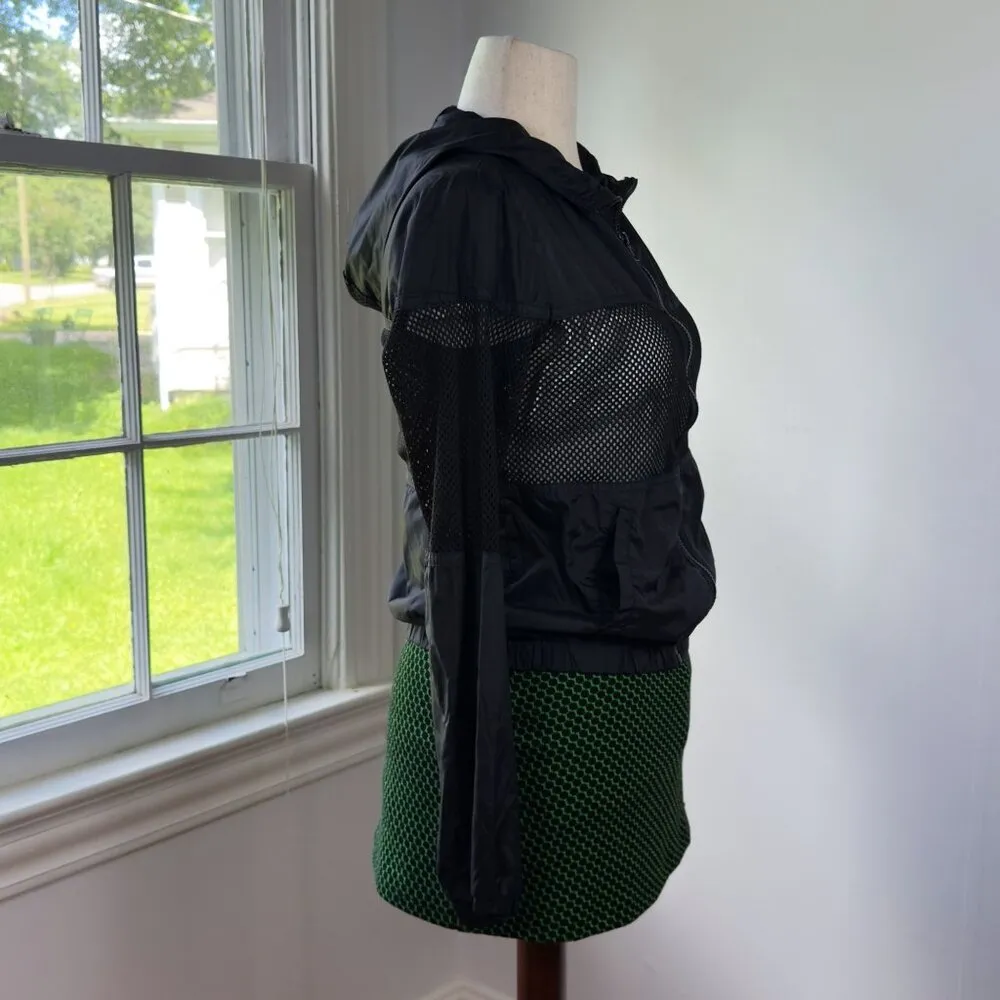 Garage Mesh Black Bomber Jacket Hooded Size Small Industrial Goth Rave - Image 3