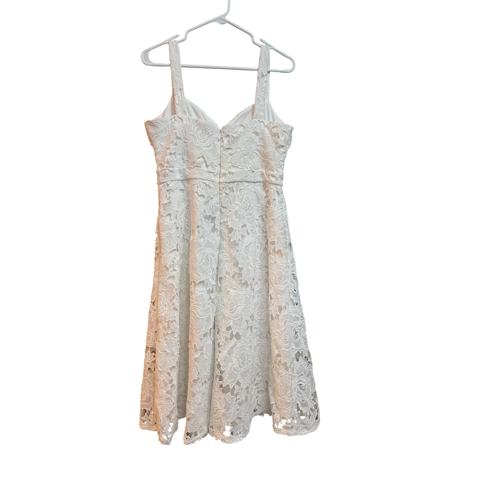 Lulus Divine Beauty White Lace Midi Dress With Pockets Size Large - Image 3