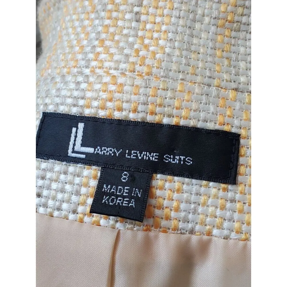 Larry Levine Yellow Long Sleeve Fringe Detailed Single Breasted Coat Size 8 - Image 10