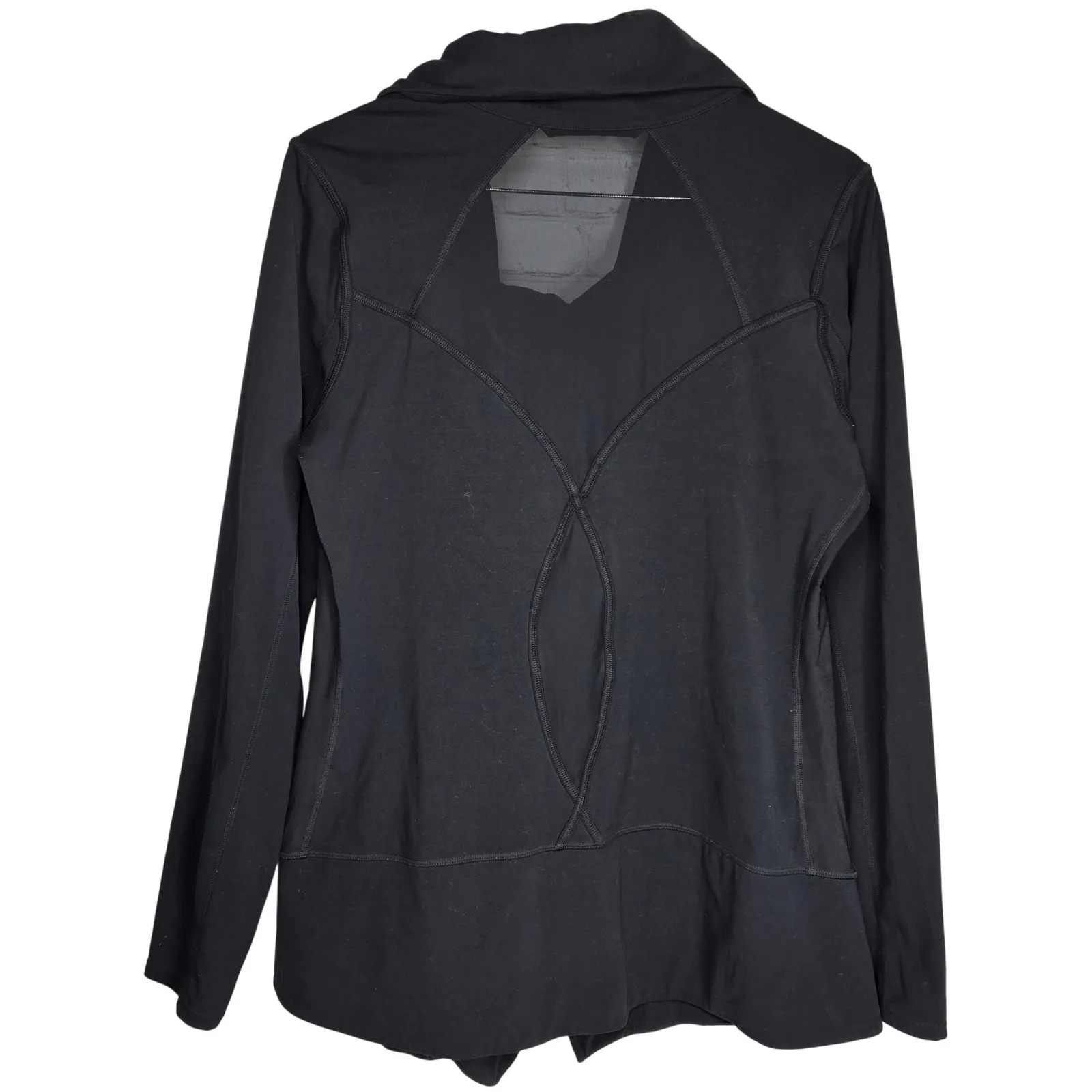 Athleta Black Asymmetrical Zip Collar Blissout Yoga Fitness Jacket  Women Size L - Image 2