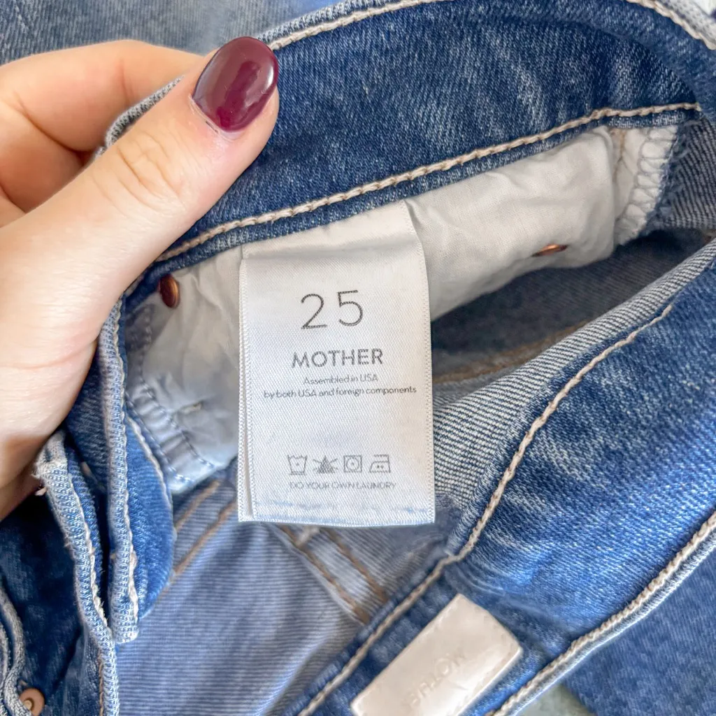 Mother The Runaway Step Fray Jeans Spice it Up Blue Size 25 - Image 7