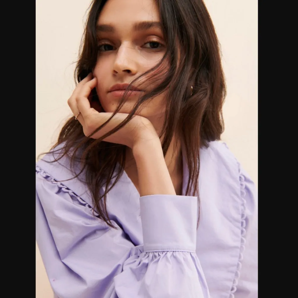 Anthropologie Ichi Light Purple Collared Button-Down Blouse 36 / US S - Image 3