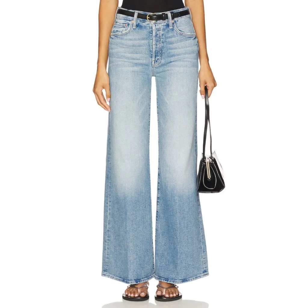 NWT Mother Superior LIL The Tomcat Roller in I Confess Wide Leg Jeans 31 Blue - Image 8