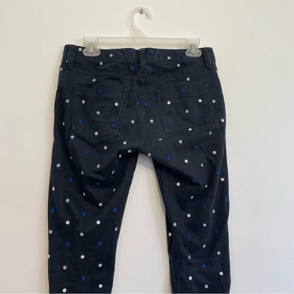 BANANA REPUBLIC Blue Hayley Dot Skinny Ankle Pants Navy Embroidered Polka Dot 27 - Image 12