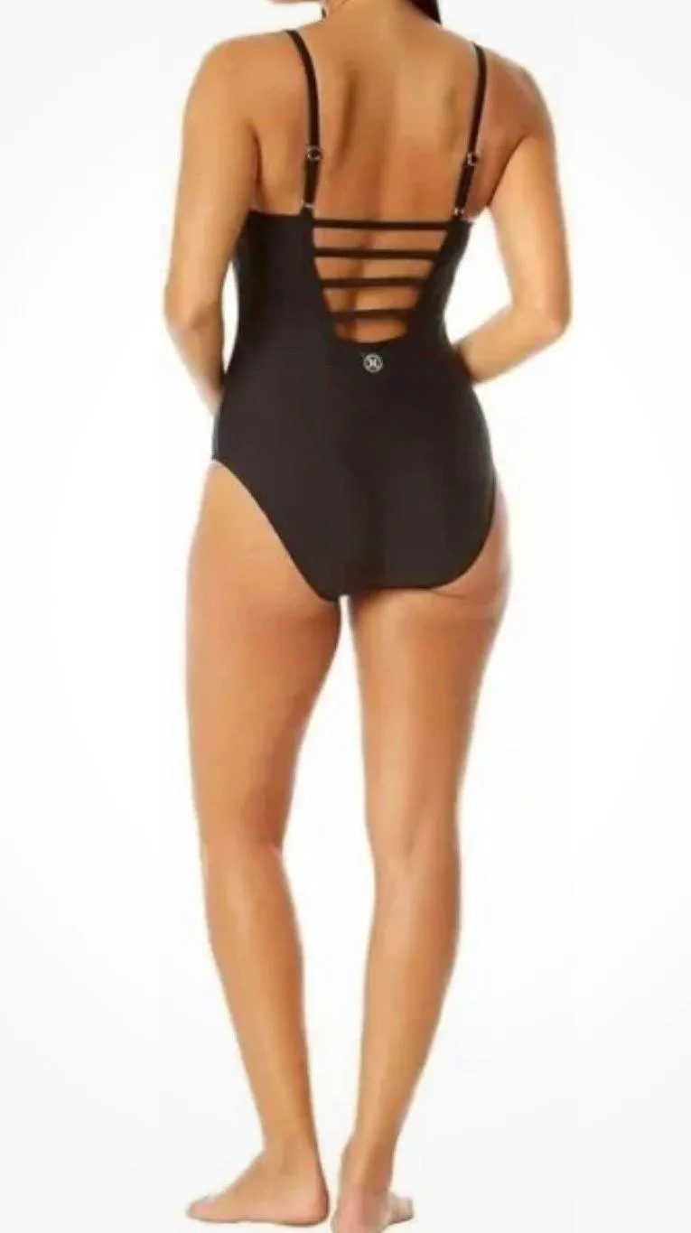 Sz XL One Piece Black Swimsuit W Cut Out Design In Back - Image 9