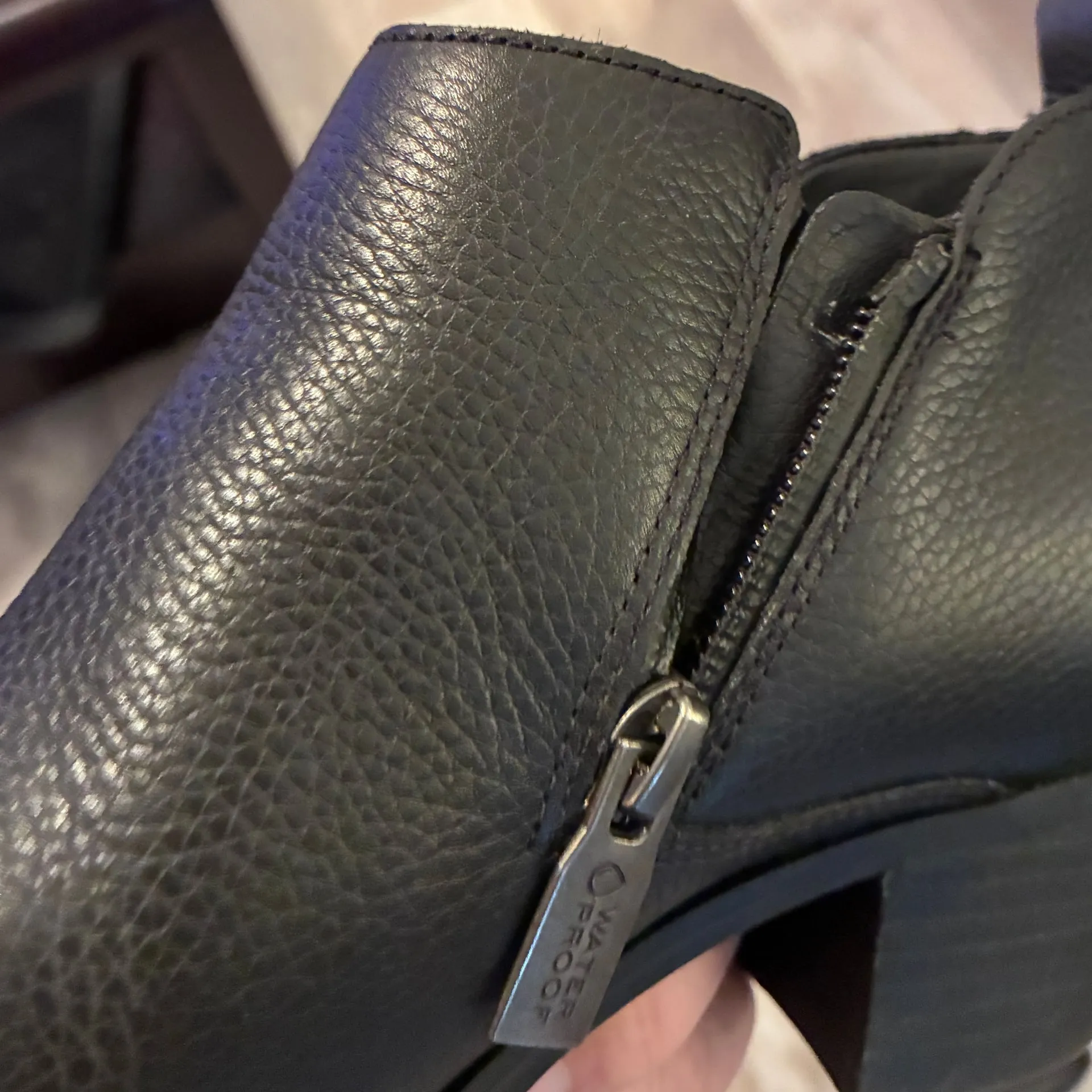 Vionic  Cecily Black Leather Waterproof Ankle Booties - Image 6