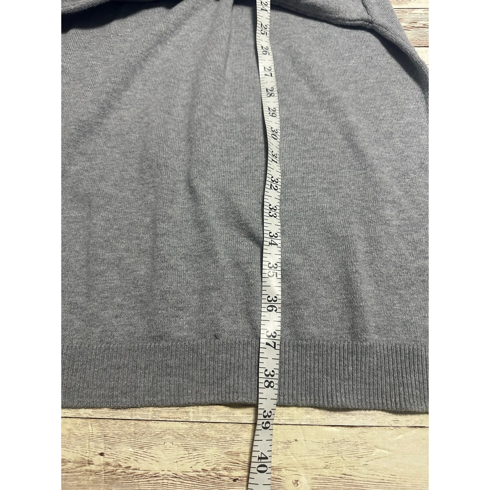 Vince. Tie Front Sweater Knit Dress Size Small Gray Cotton Short-Sleeved - Image 6