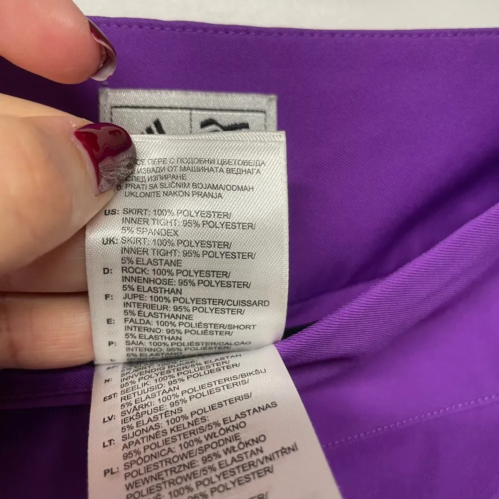 Adidas Womens Purple White Clima Cool Tennis Skort Skirt Attached Shorts 4 Small - Image 9