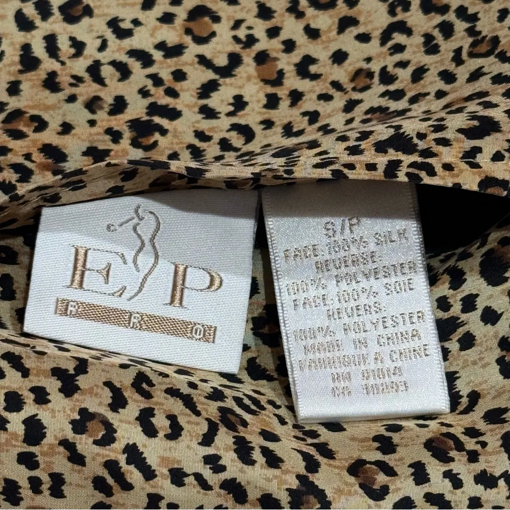 EP Pro Cheetah Animal Print Silk Shell Fleece Line Golf Tennis Pickleball Vest S Black - Image 9