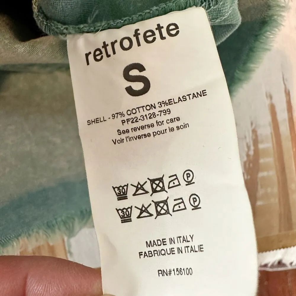 Retrofete Rissa Raw Hem Distressed Casual Jacket Size Small Mojito - Image 4