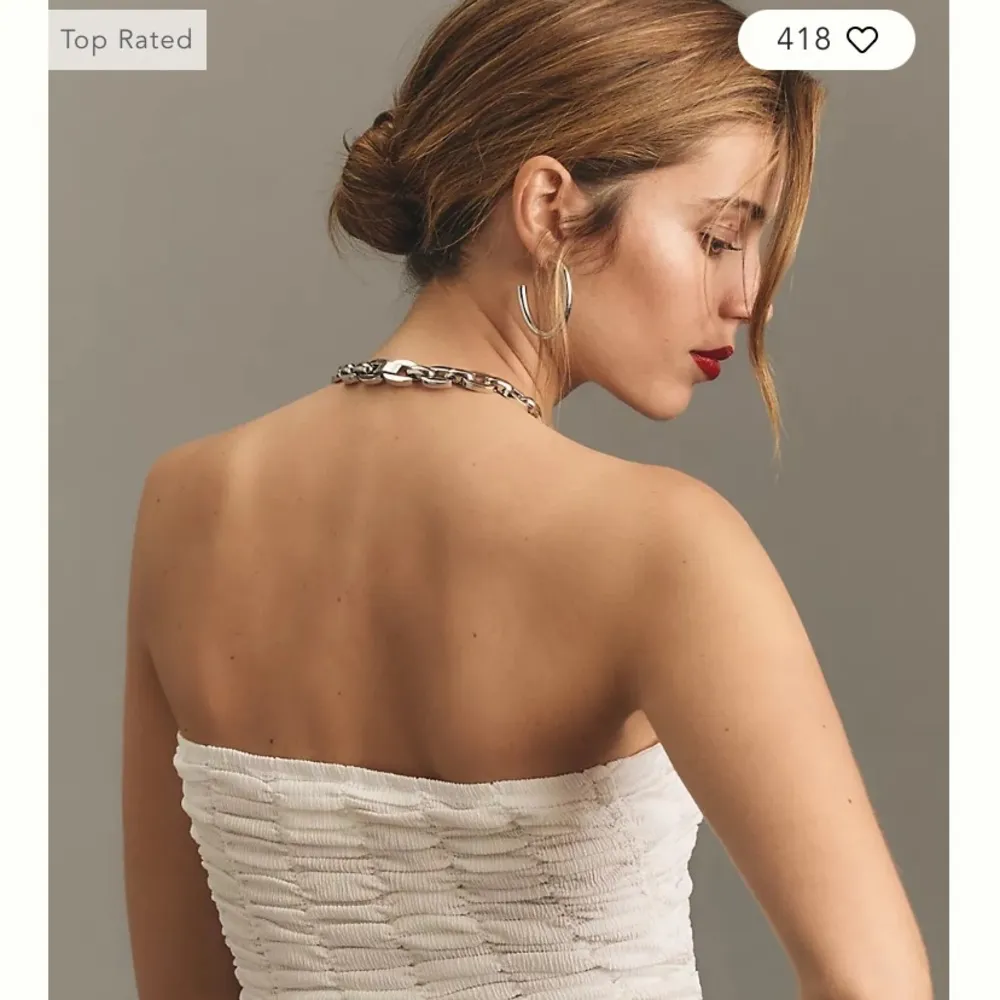 Anthropologie white extreme ruched tube top XL New NWT strapless shirt RARE HTF - Image 3