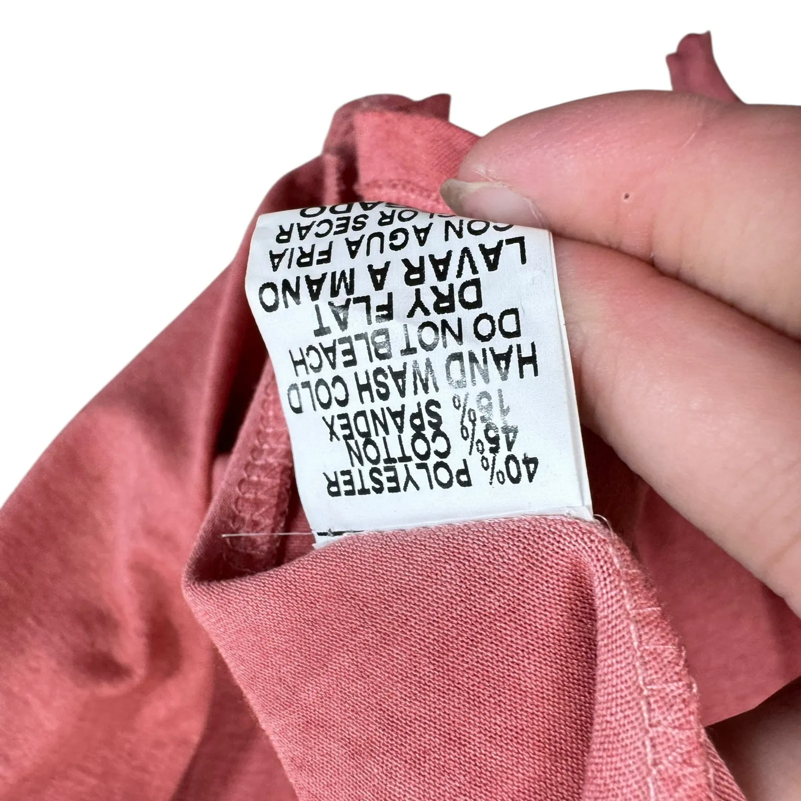 Easel Pink Short Sleeve Shark Bite Hem Lightweight Stretchy Sun Dress Size S - Image 5