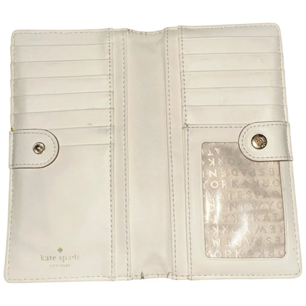 Kate Spade Aquamarine Tiffany Blue Pebbled Leather Folding Snap Closure Wallet - Image 3