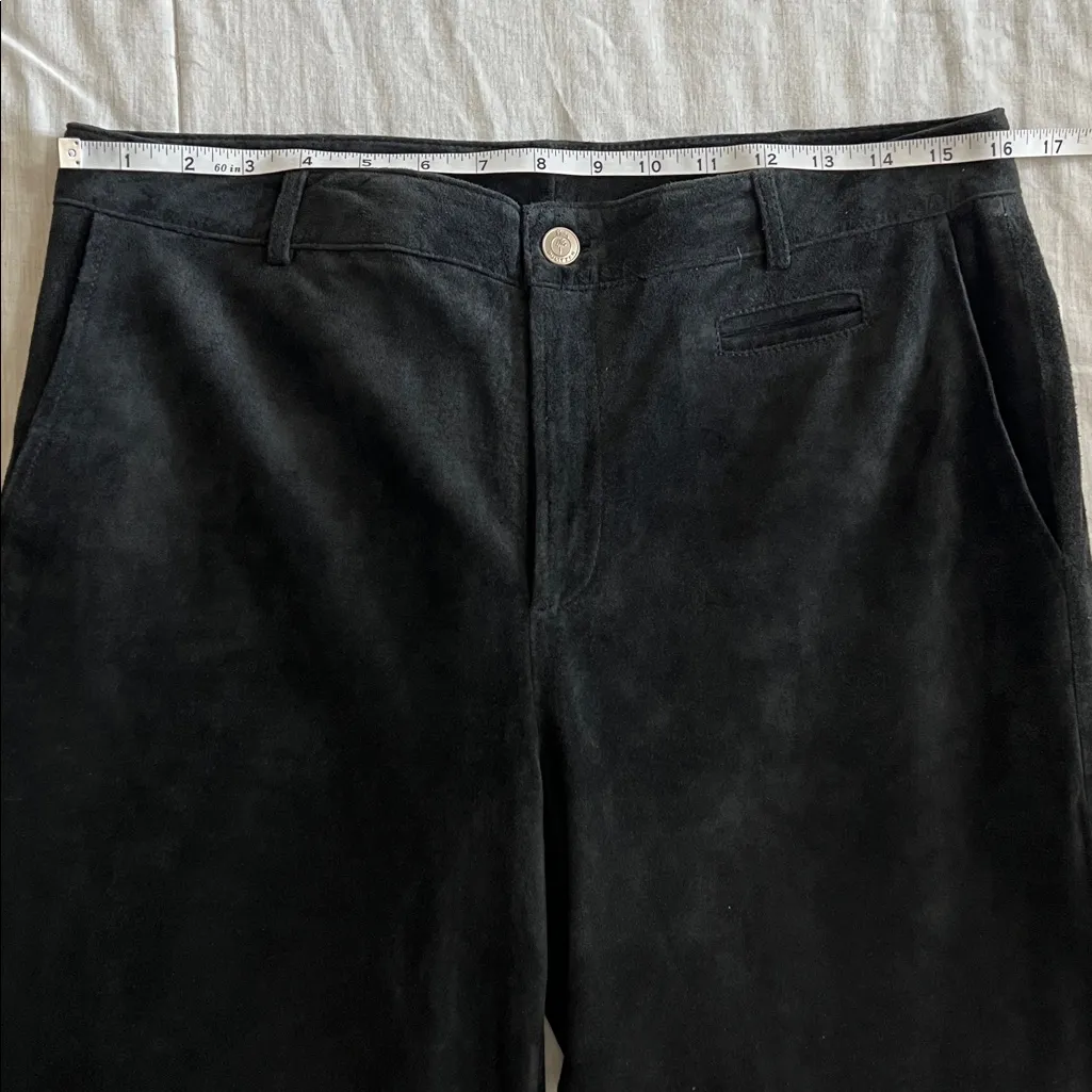 Vintage Lilly Pulitzer Suede Leather Wide Leg Pants Womens Sz 10 Black Western - Image 6