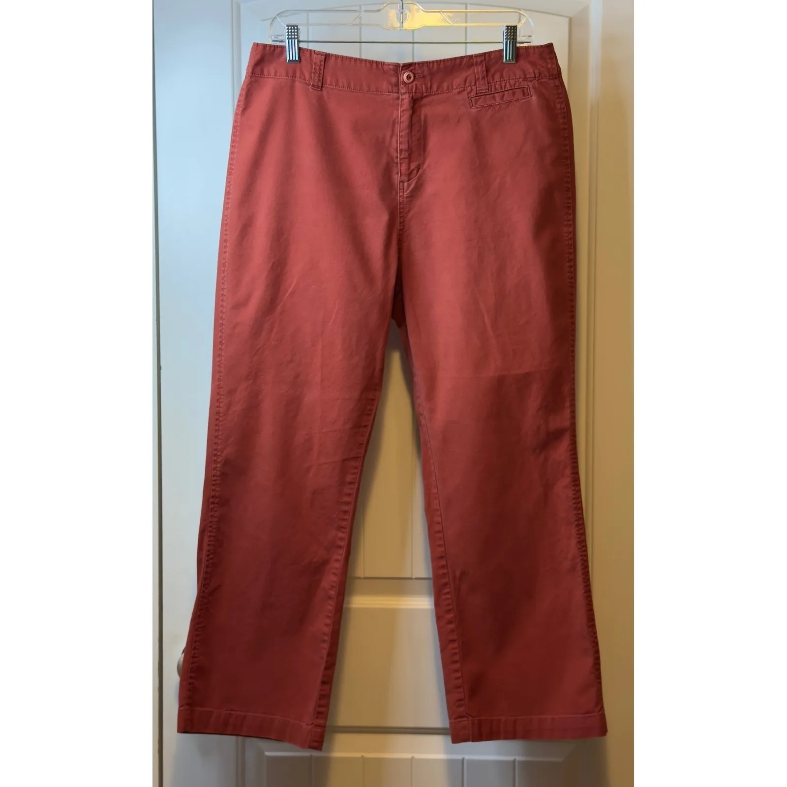 Woolrich Womens Russet Orange Casual Cotton Twill Bootcut Pants Size 12/14 32" # - Image 2