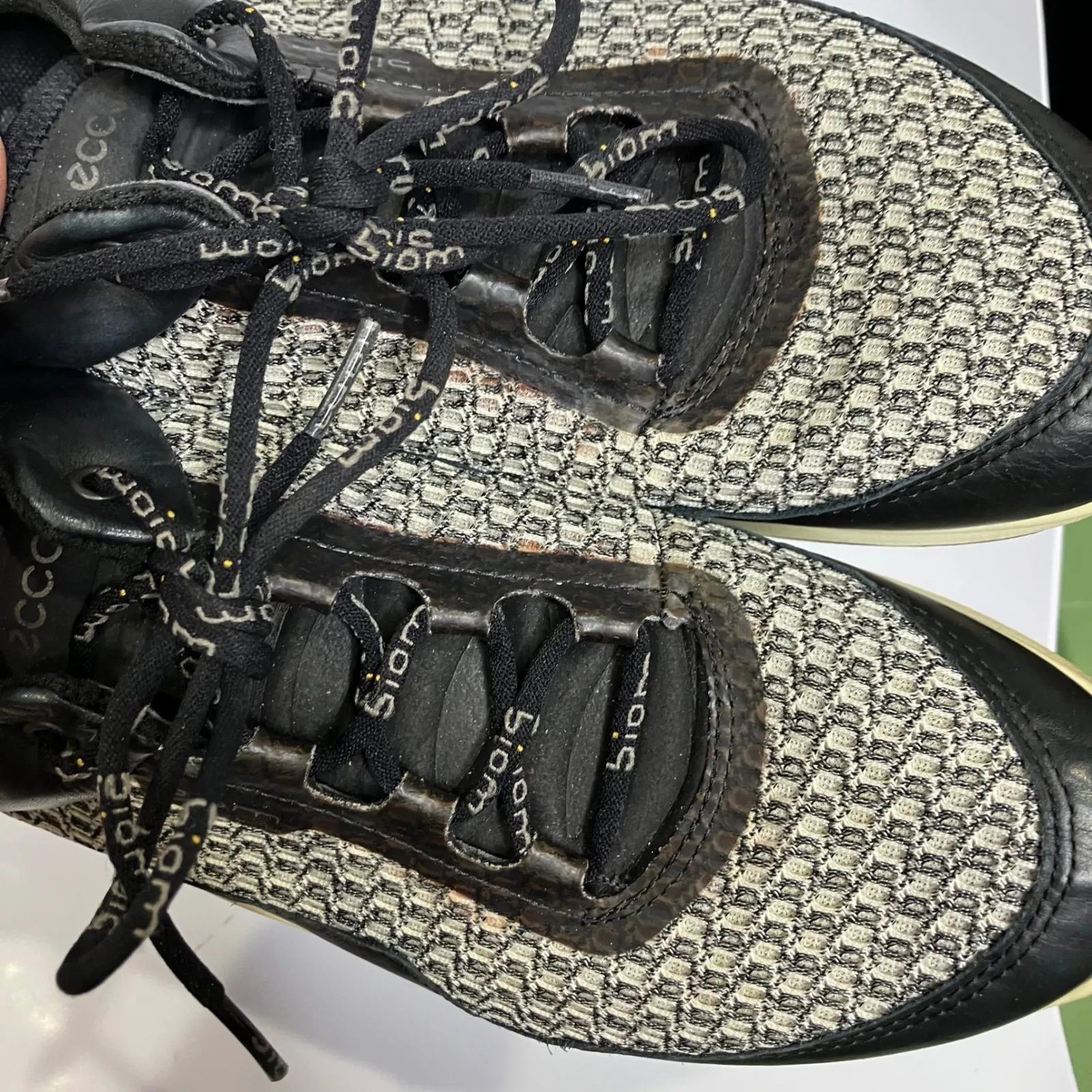 ECCO black & white Biom fjuel sneakers women's size 40 9.5 casual comfort shoes - Image 6