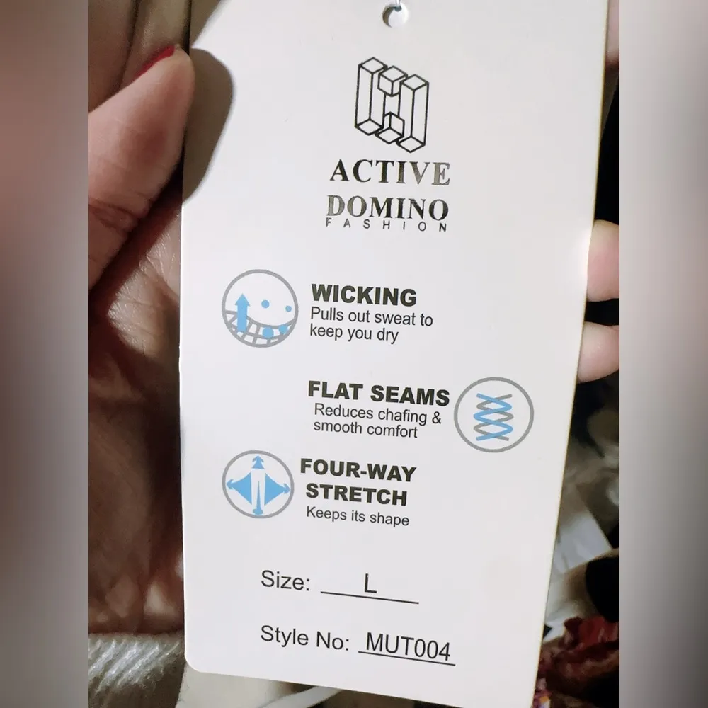 ACTIVE DOMINO FASHION wicking flat seams four ways stretch soft comfy hooded NWT White Size L - Image 5