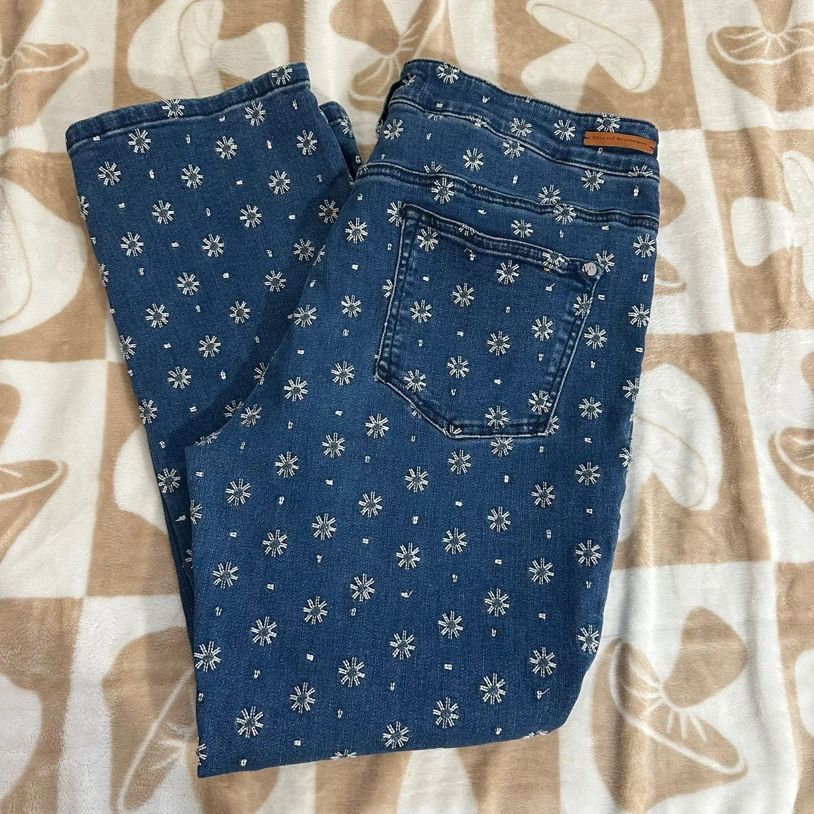 Pilcro and the Letterpress | High Rise Bootcut Jeans Floral Embroidery | 31" - Image 13