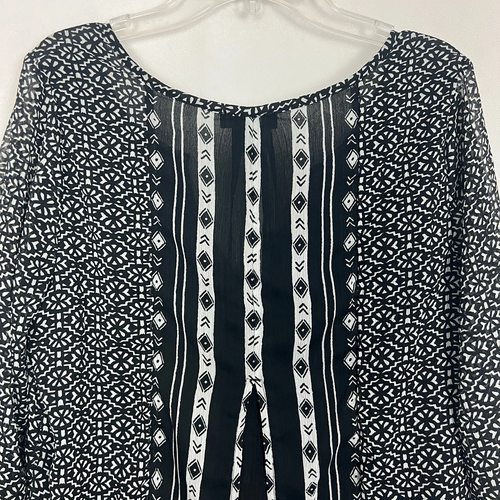 Lucky Brand Sheer Boho Long Sleeve Top Size Small - Image 7