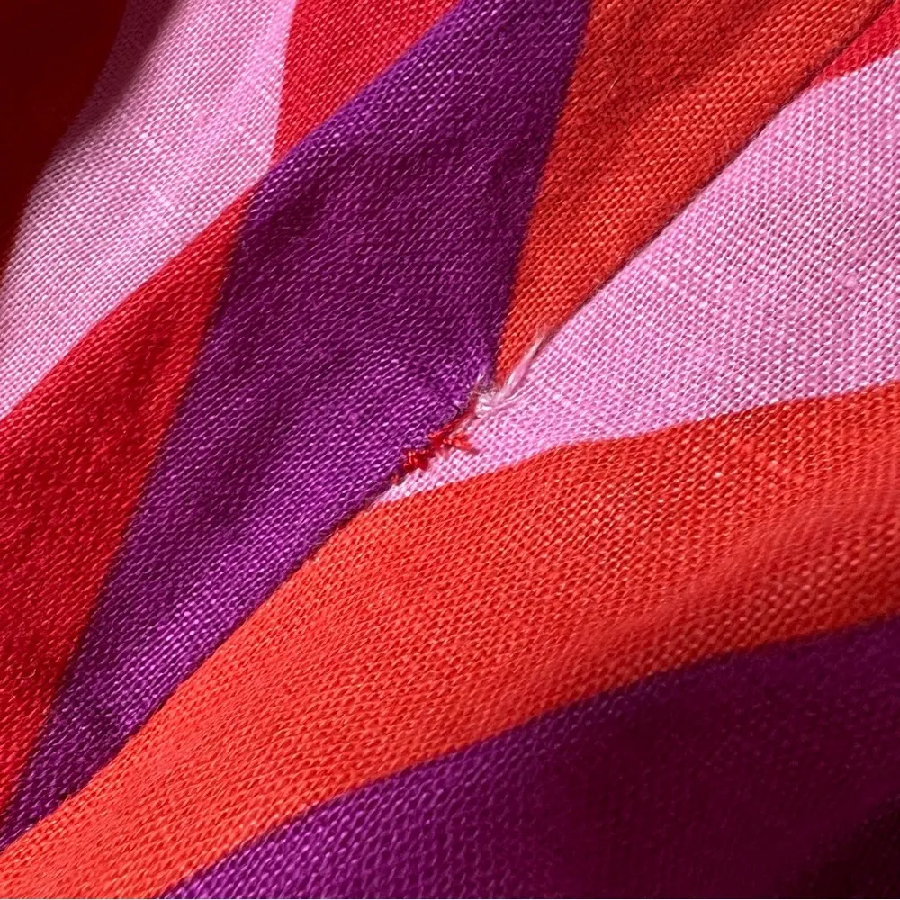 Zara Pink Retro Floral Swirl Printed Linen Blend Midi Skirt - Image 10