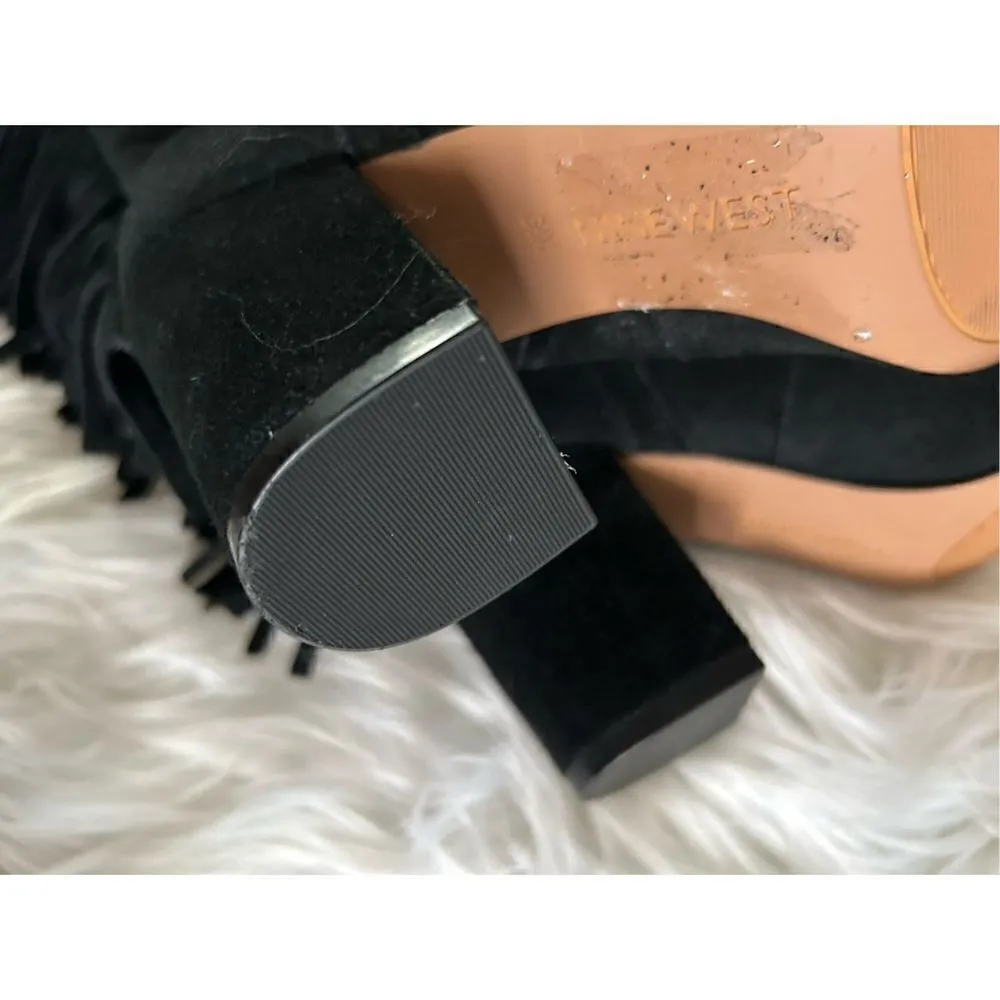 Nine West suede leather boots, size 6 1/2 with fringe cowgirl outfit - Image 5