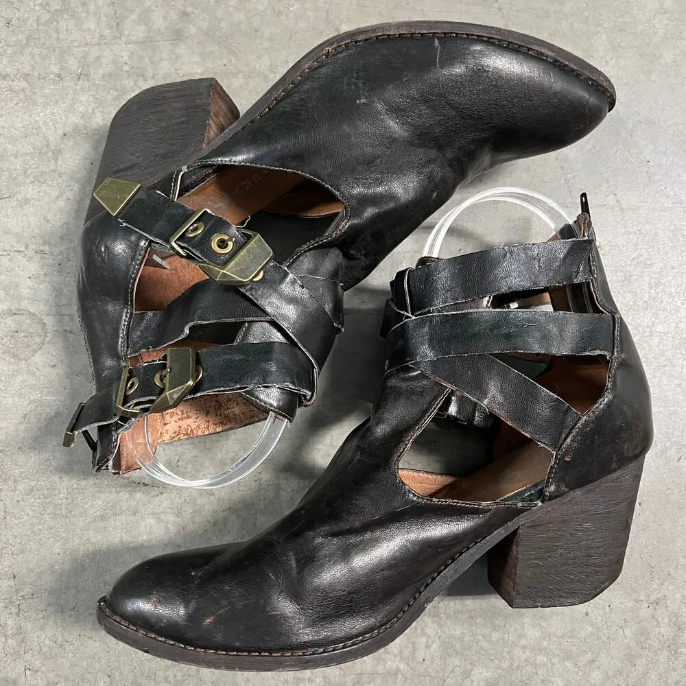 Jeffrey Campbell US 9.5 Everwell Ibiza Brown Leather Cutout Ankle Boots Shoes - Image 4