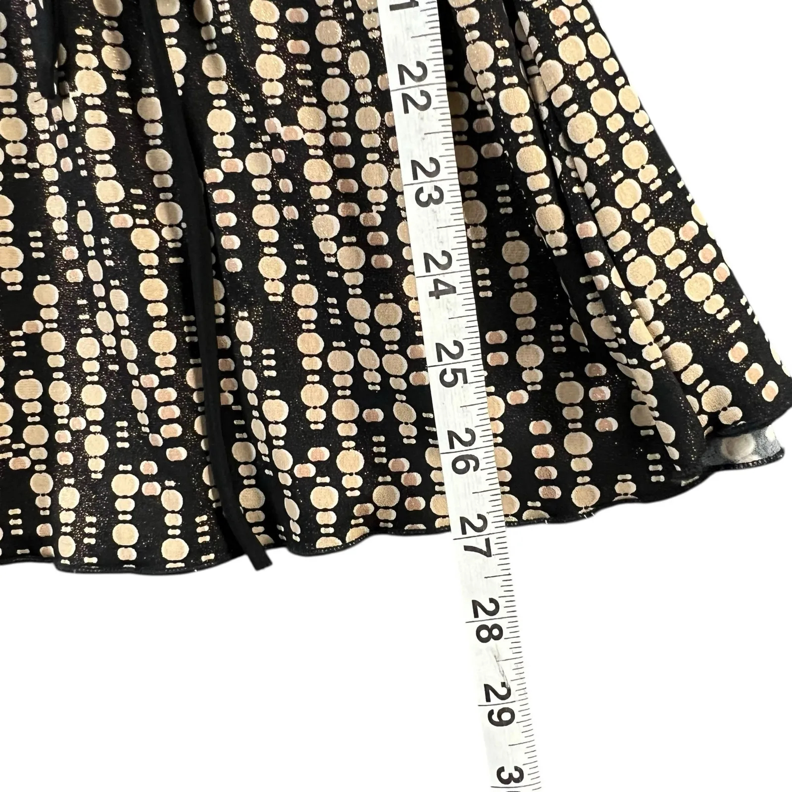 JTB Y2K Top Womens L Black Tan Geometric Shimmer Stretch Blouse Boho Chic Retro Size L - Image 10