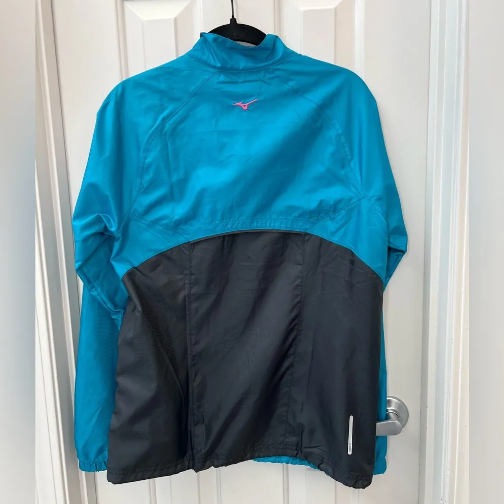 EUC Mizuno Women's Jacket Electric Blue and Black Size Medium - Image 4
