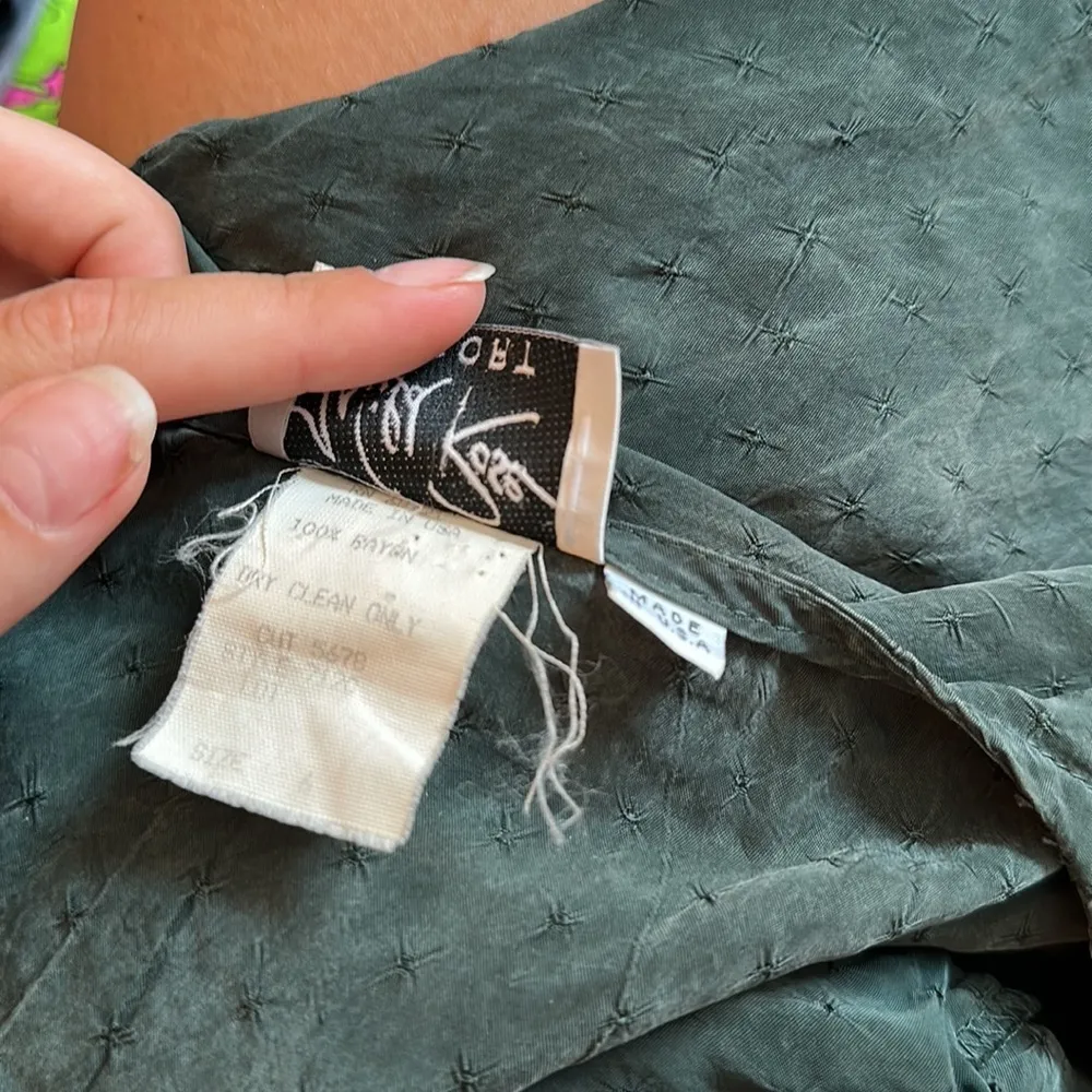 VINTAGE DARK GREEN TWO PIECE MATCHING SET DRESS & CARDIGAN - Image 8