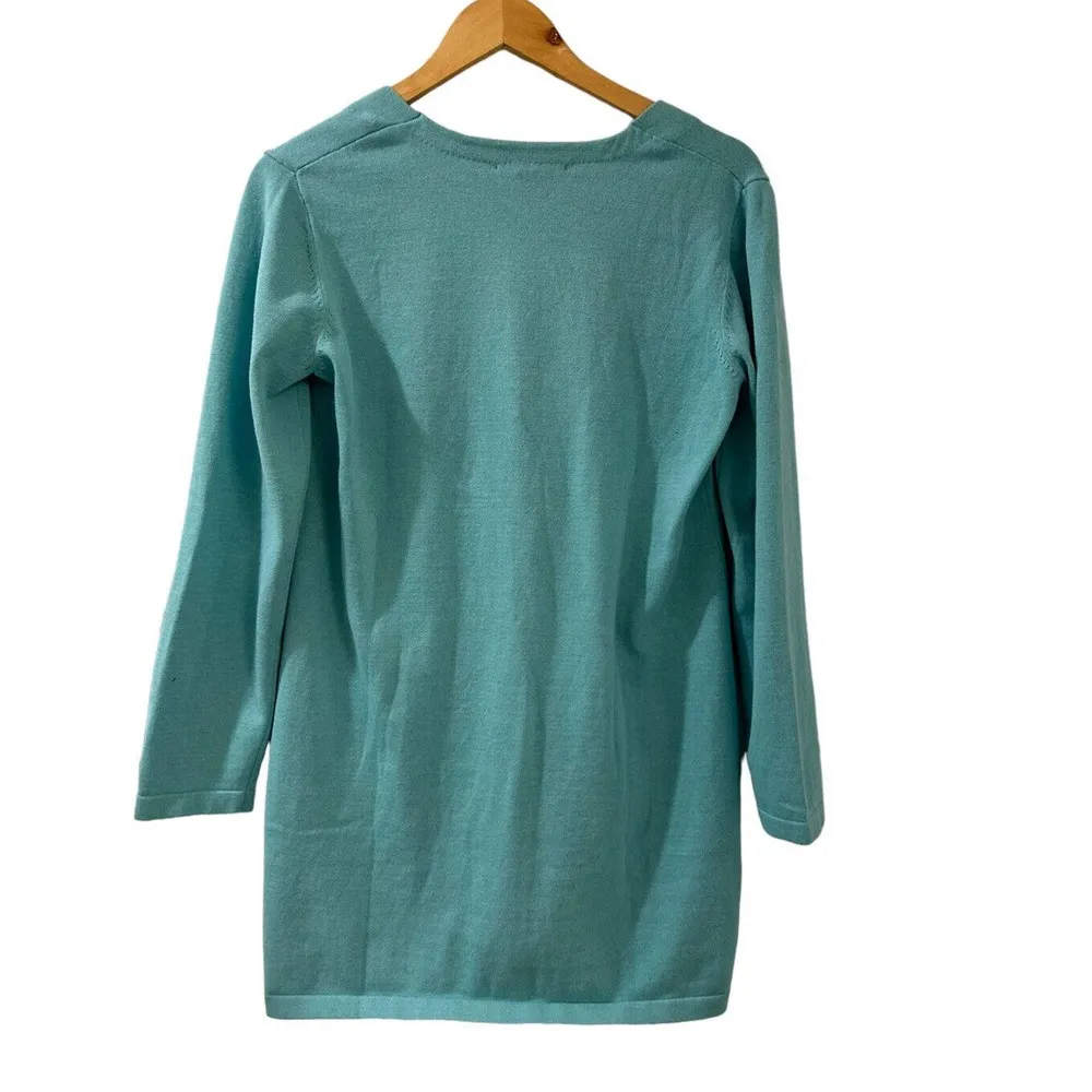 Chadwicks Women's Button Front Cardigan Blue Size Petite Small PS New - Image 5