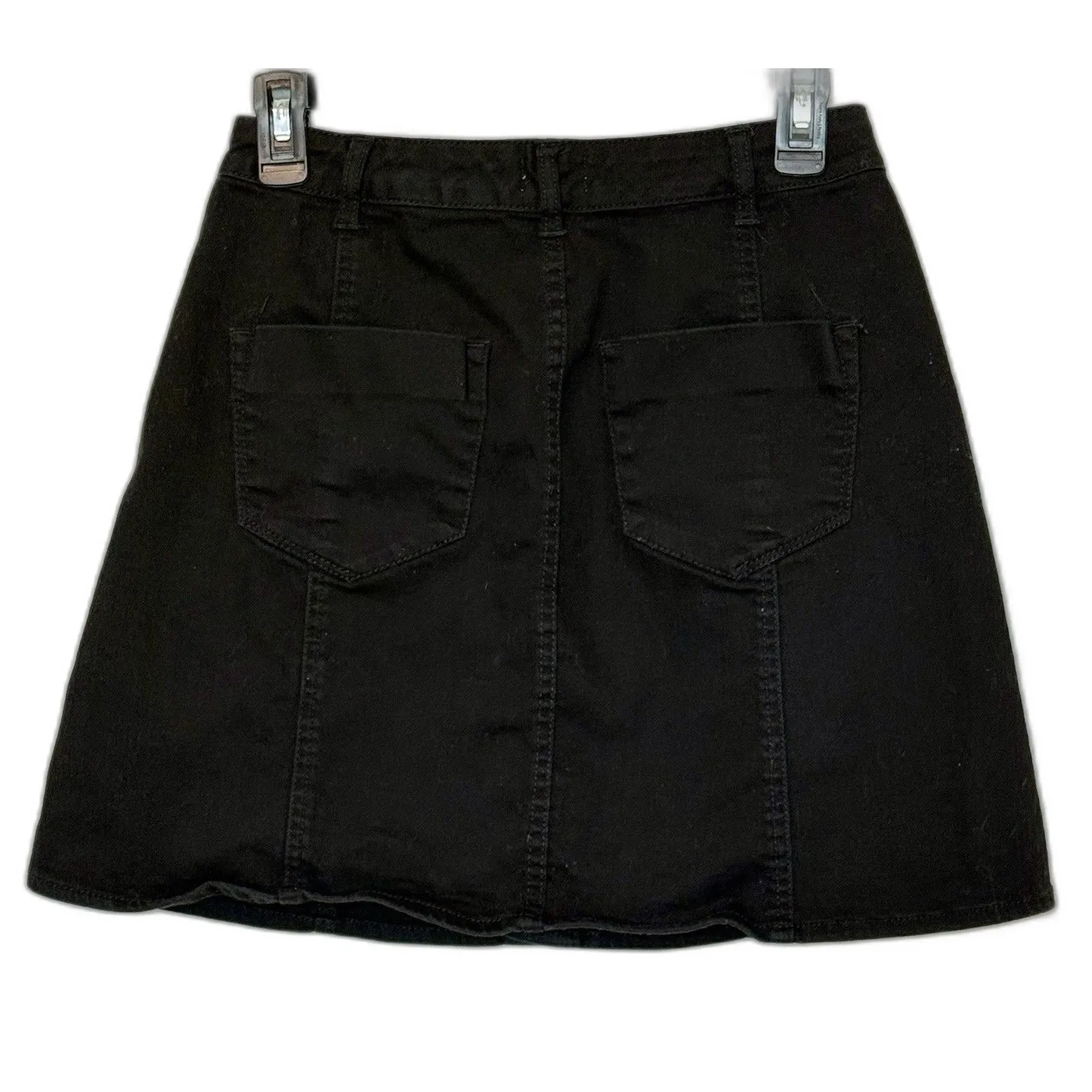 Mossimo Women's  SZ6  Skirt Button Up Black Jean Denim Mini A-Line Y2K PREPPY - Image 3