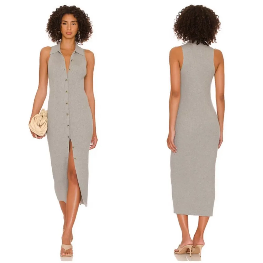 💕FAVORITE DAUGHTER💕 The Sleeveless Lena Dress ~ Rib Knit Frost Gray S NWT - Image 9
