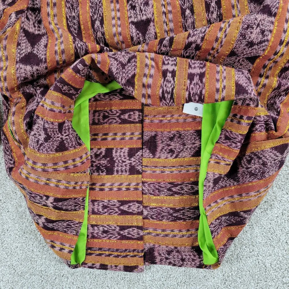 VTG Women Patchwork Embroidered Jacket L Orange Purple Floral Tribal Ethnic Boho Size L - Image 15