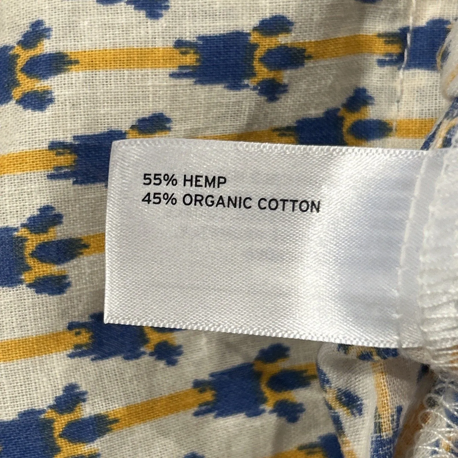 Duluth Trading Tunic Top Womens Medium Artisan Hemp Organic Cotton Shirt Pockets White - Image 3